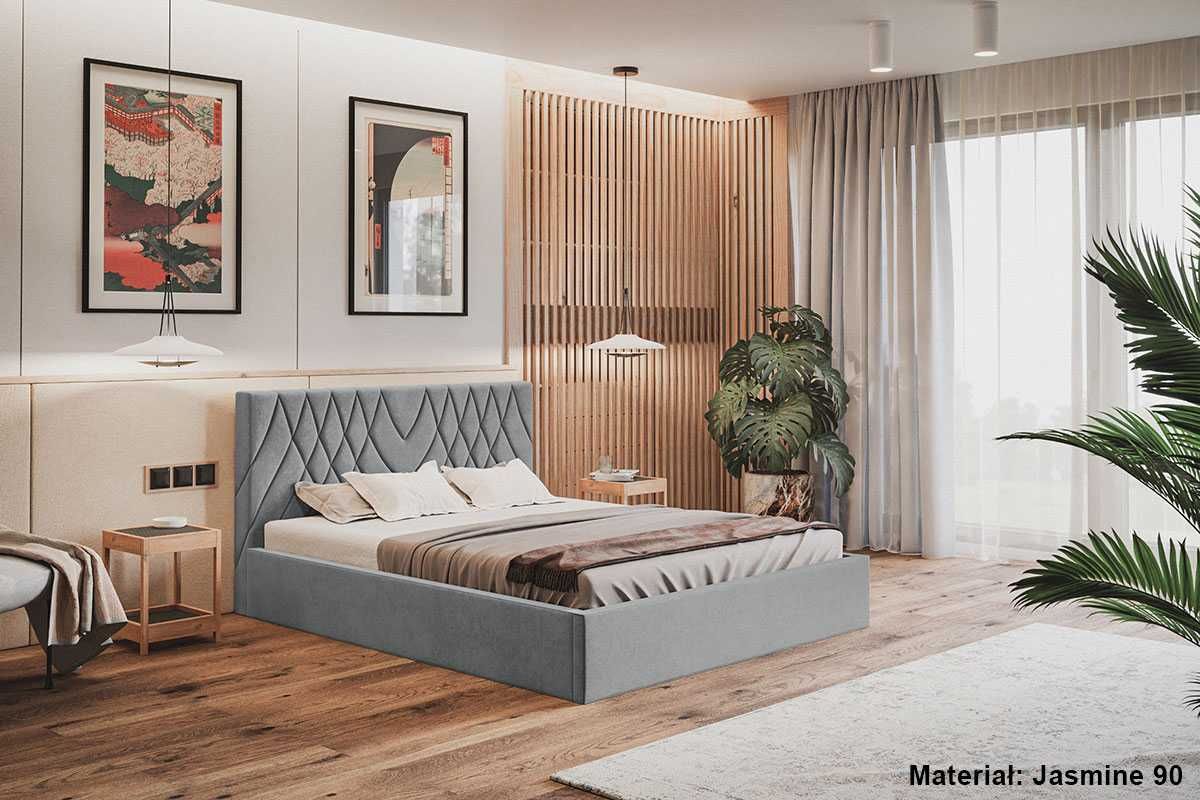 Łóżka Łóżko tapicerowane DONA 160x200 180x200 POJEMNIK + STELAŻ GRATIS