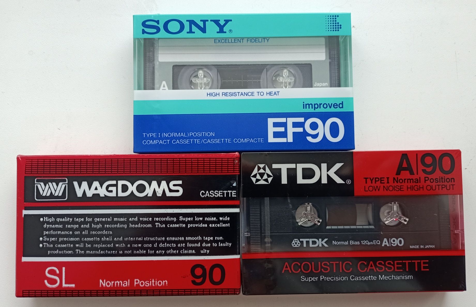 Винтажные кассеты SONY EF90 TDK A90 WAGDOMS SL90 Новые