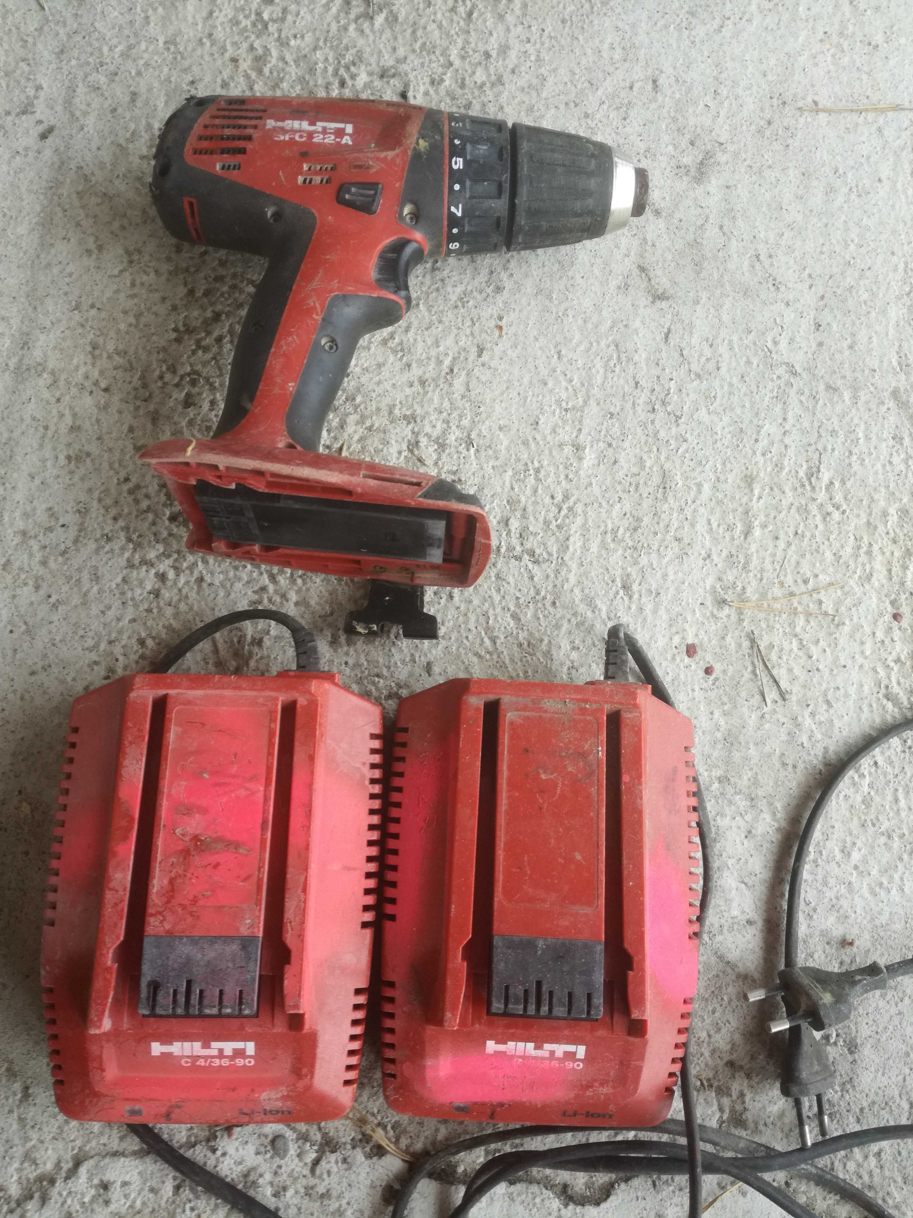 Zestaw HILTI  2 ładowarki  C 4/36-90 + wkrętarka SFC 22A