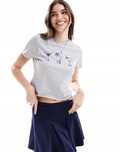 Asos Design 38 M T-Shirt Baby Tee Szary Drinki D404