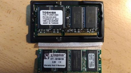 Memórias RAM pc100 para portátil