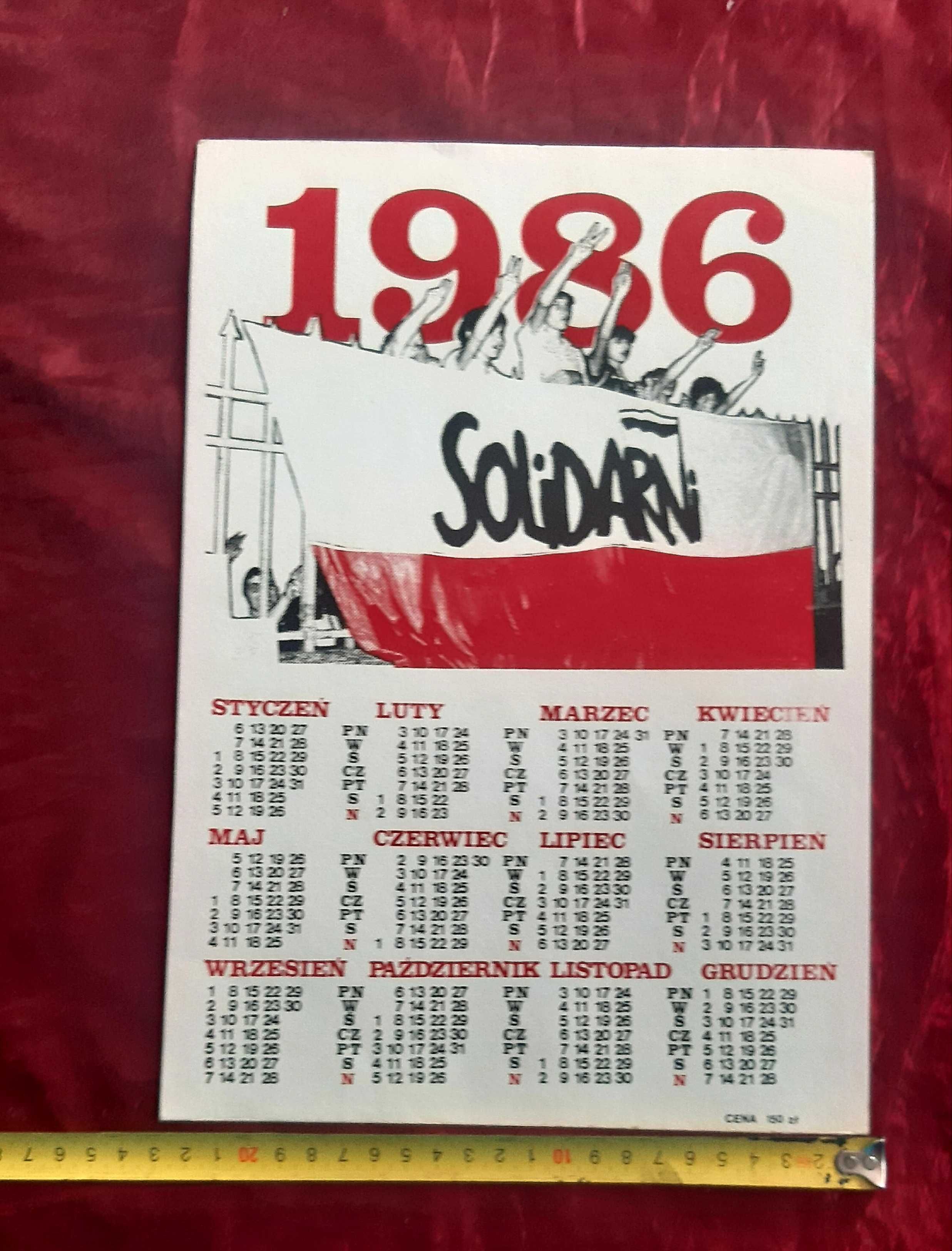 kalendarz Solidarni  1986 Solidarność