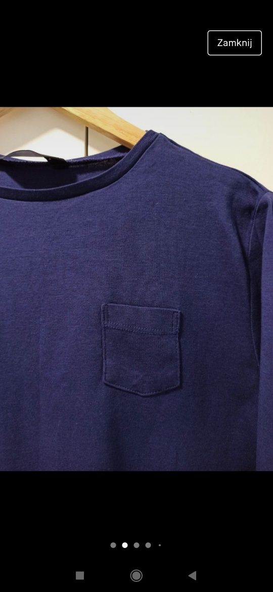 Bluzeczka bluzka rękawy 3/4 bawełniana basic śliwkowa M/L/XL