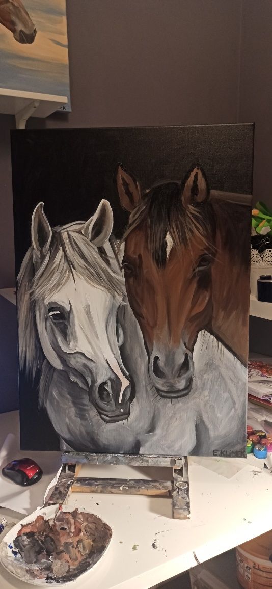 Dwa konie piękny obraz