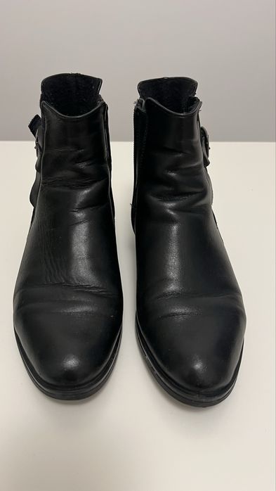 Czarne sztyblety botki skórzane 37