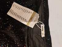 Legginsy welurowe brokatowe nowe 146