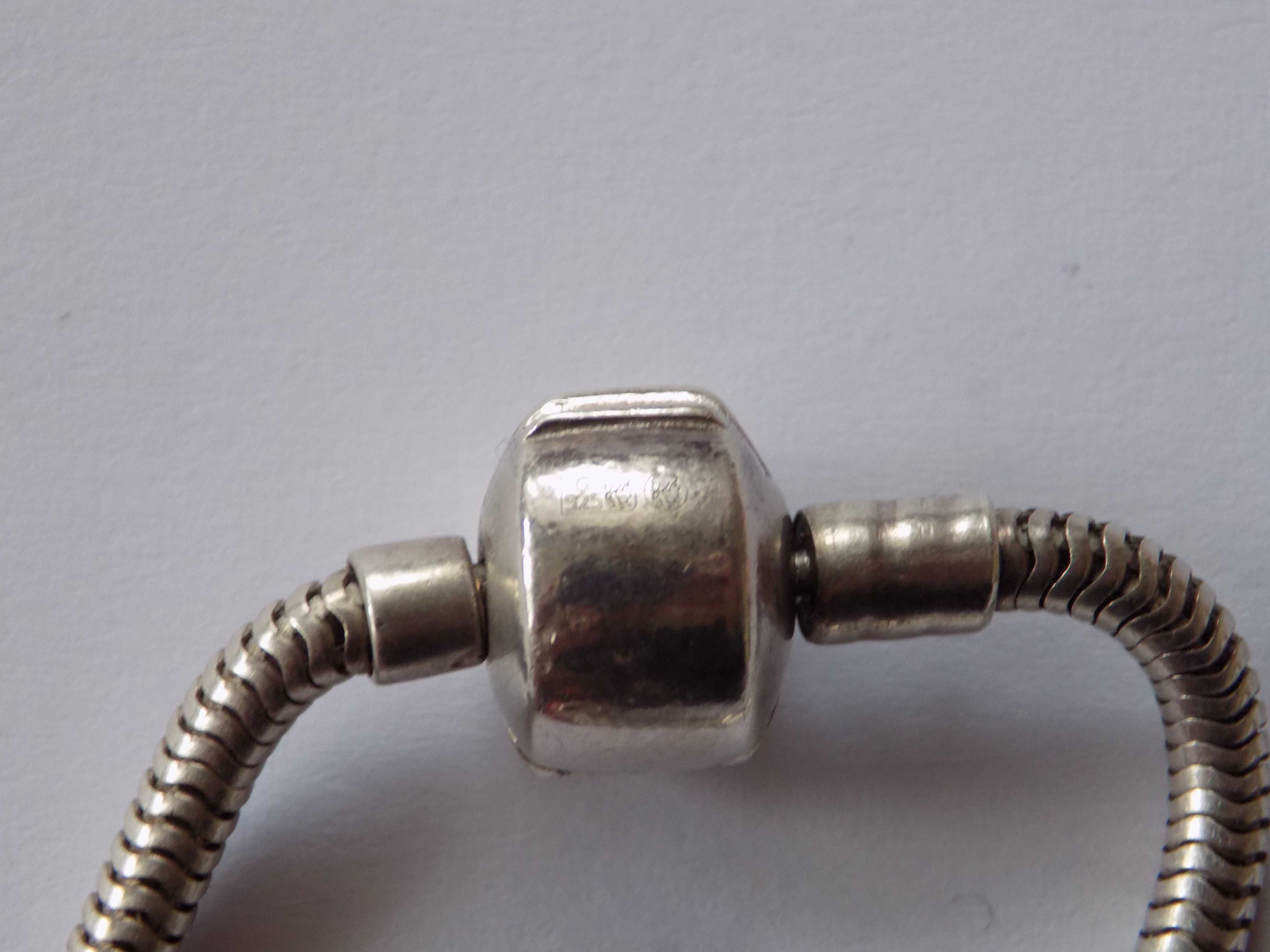 Srebrna, damska bransoletka typ Charms - srebro 925 - biżuteria