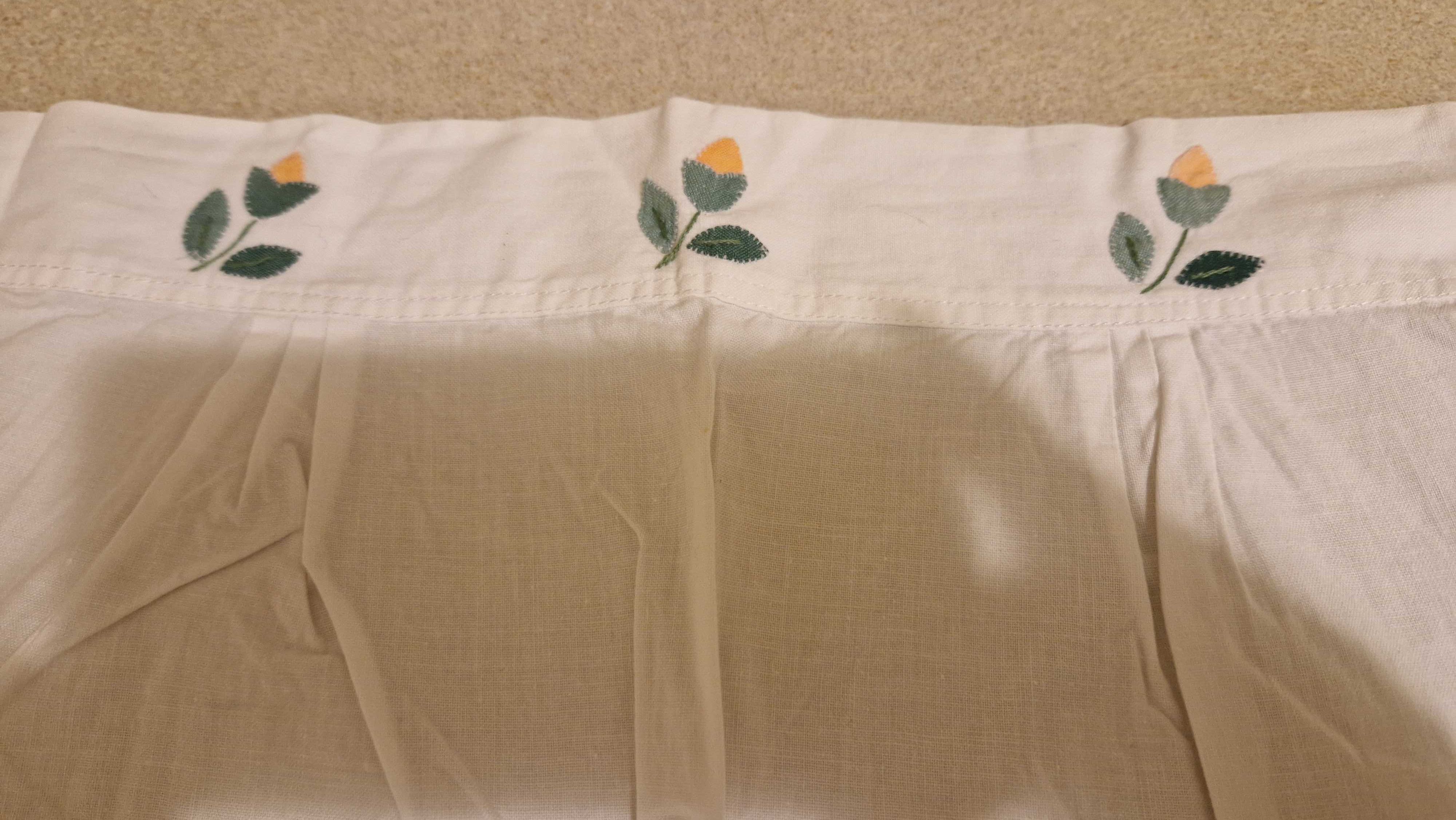 Avental bordado à mão, vintage, branco