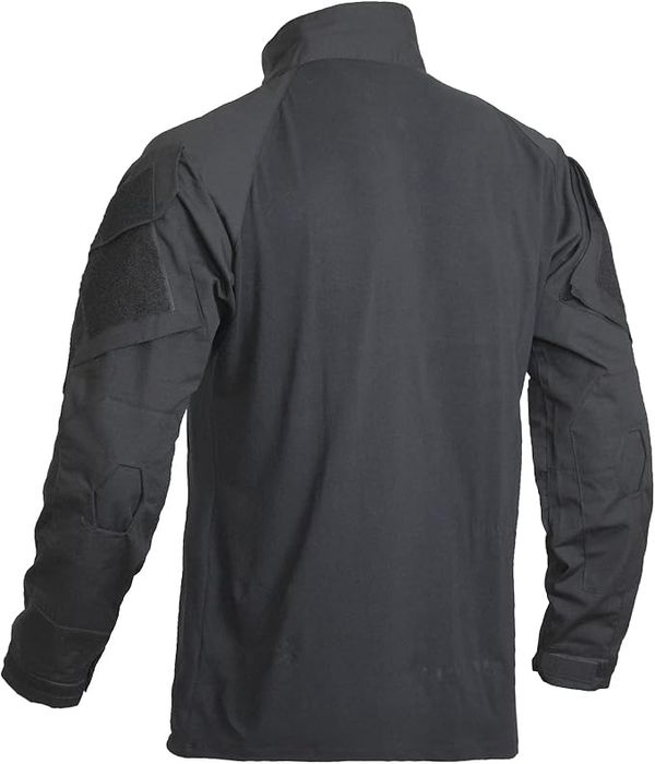 FICUHGOC Taktyczna Męska Koszulka Długi Rękaw Ciepła Czarna XL