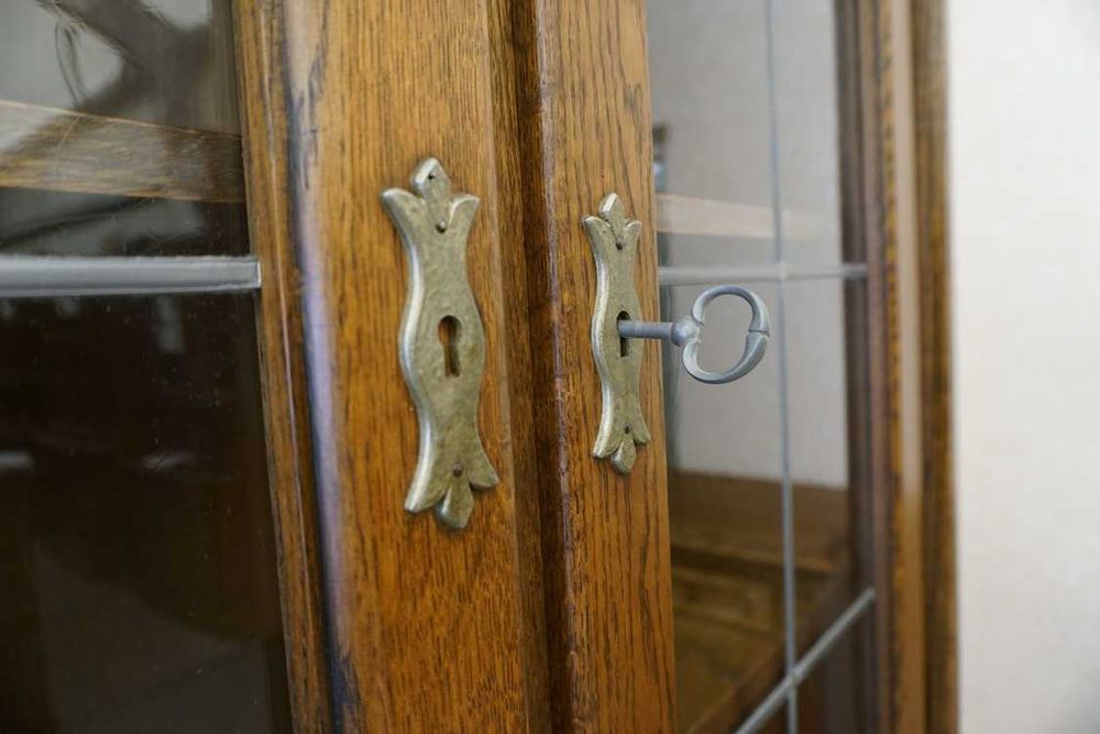 Witryna z Komodą Dębowa Ciemna 4 drzwiowa szer. 125 cm ( p-1281 )