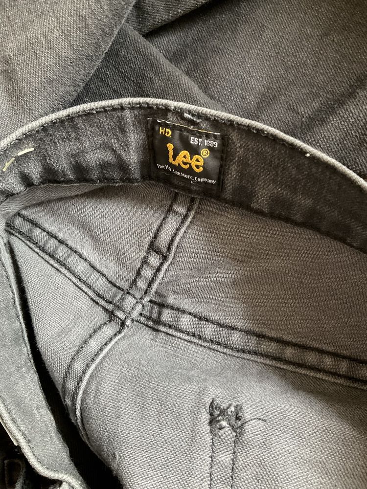 Lee spodnie kolor czarny jeansowe