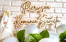 Pierwsza Komunia Święta- drewniany napis