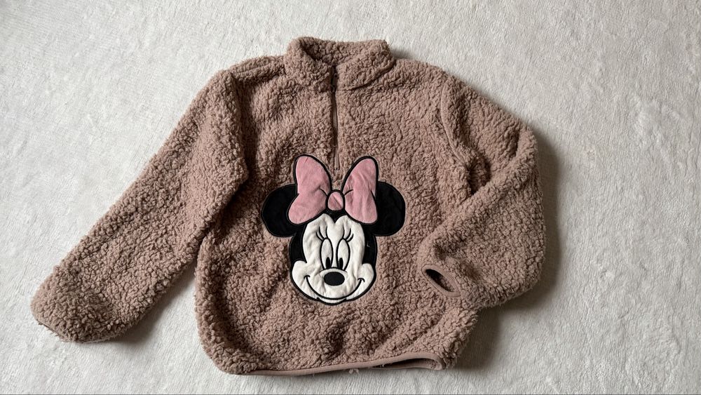Bluza Polar myszka minnie ciepły narty brązowy 134 9l