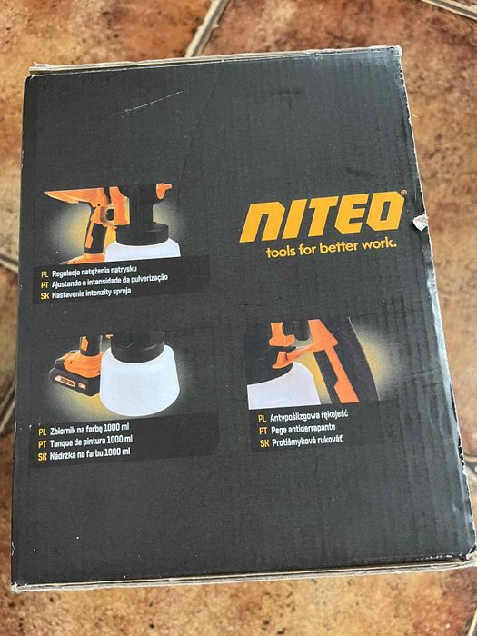 Nowy akumulatorowy pistolet malarski Niteo 20 V