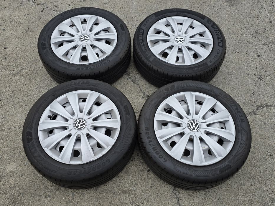 Felgi VW Volkswagen VAG Caddy 205/55R16 + opony GoodYear dekielki -bdb