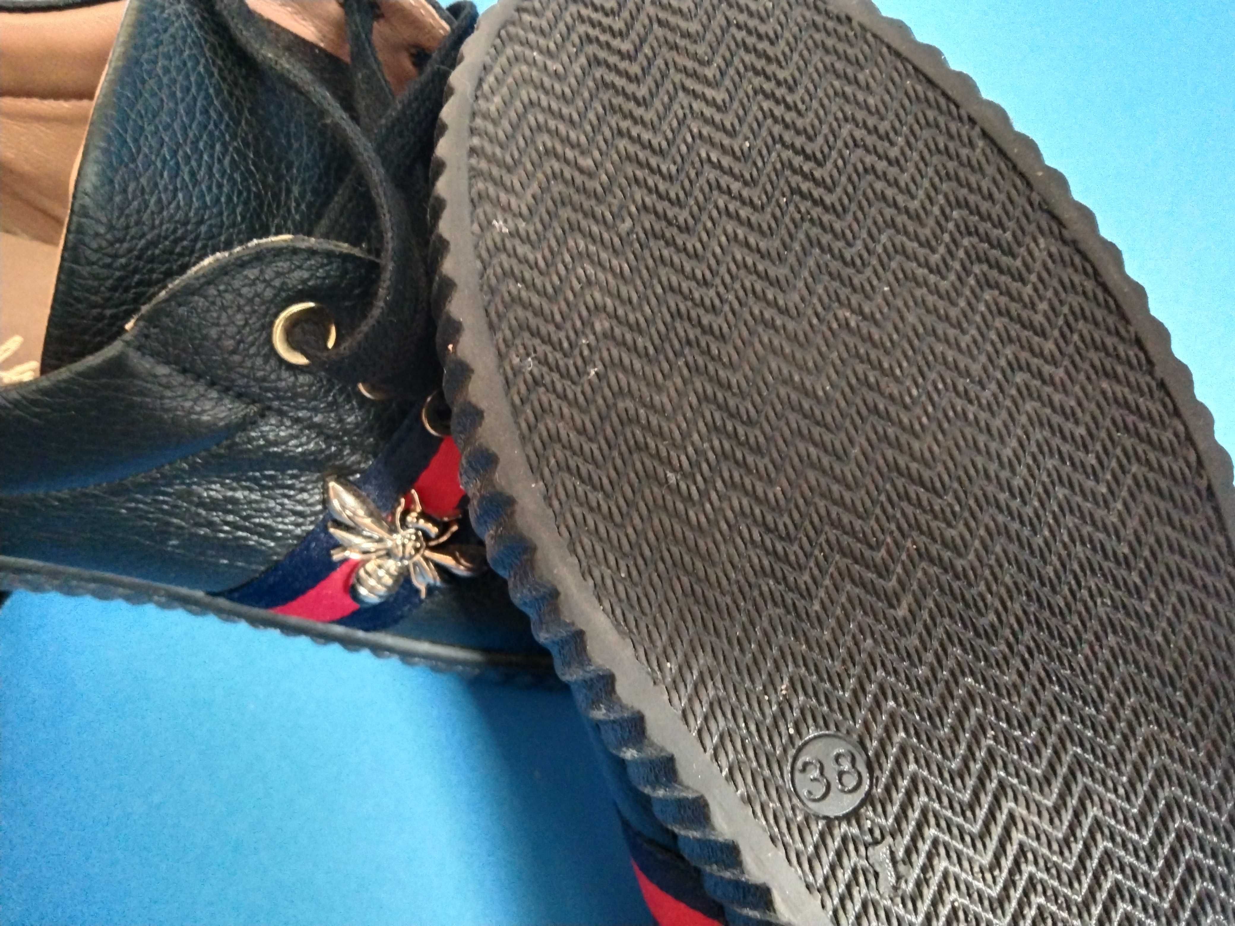 R. Polanski buty sneakery, czarne, naturalna skóra, 25cm