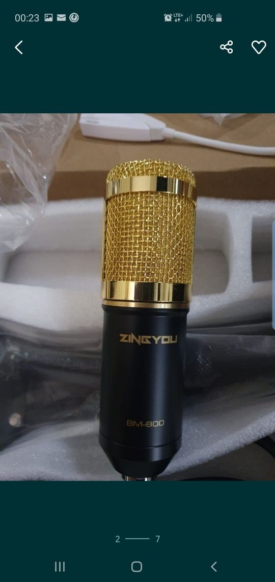 Mikrofon studyjny pojemnosciowy tonor gold nowy akcesoria