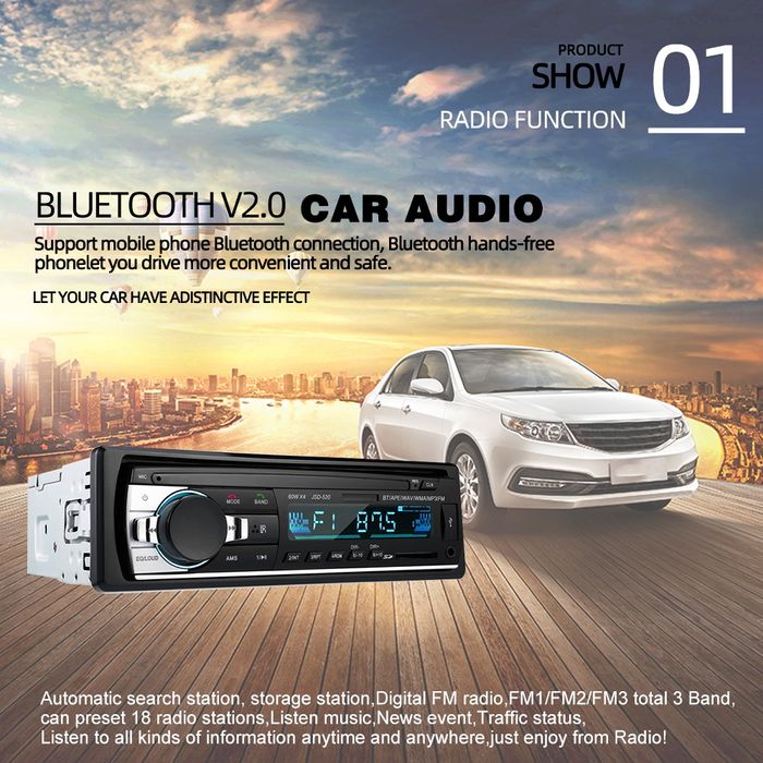 Автомагнітола 1DIN USB/SD/BT/AUX/Mp3/FM Нова