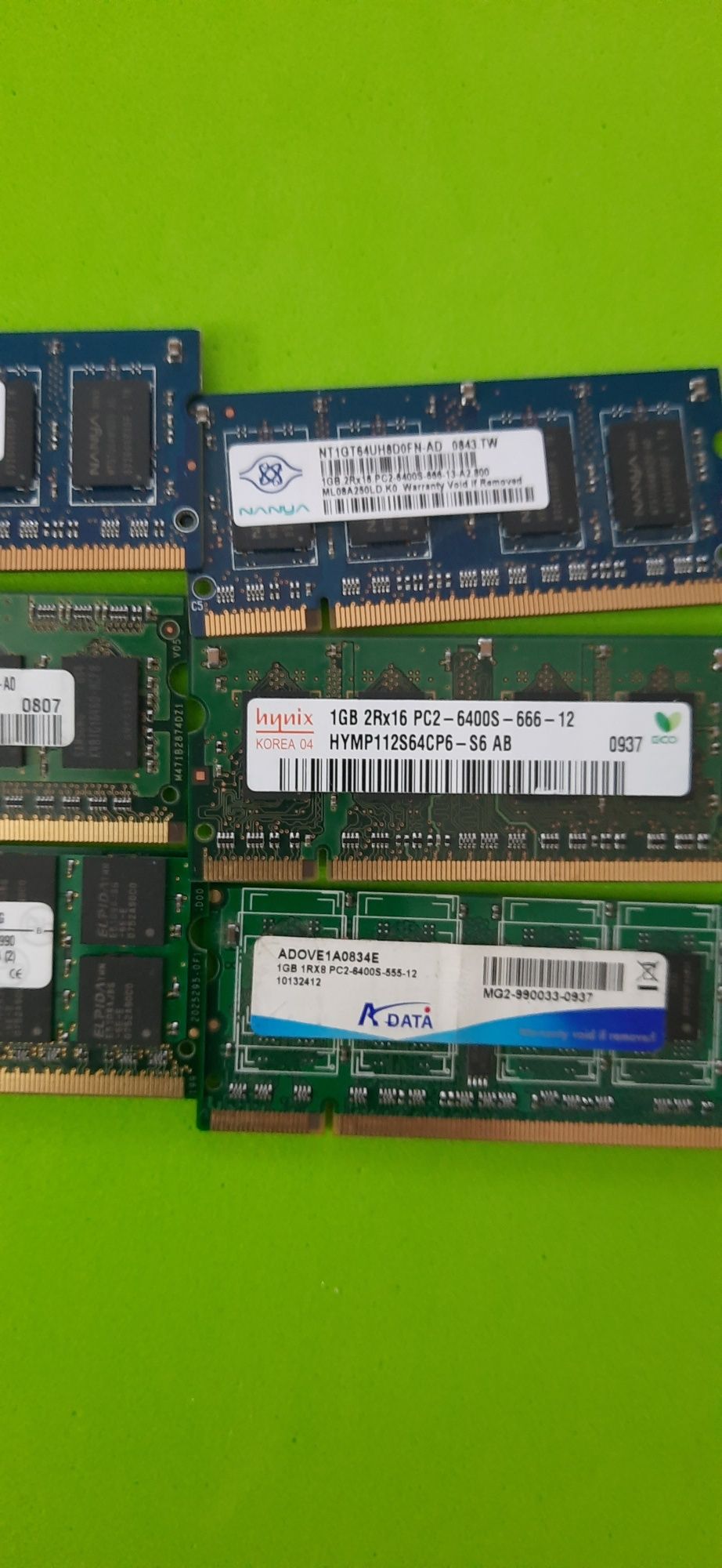 Memorias/Rams SO-DIMM de 1Gb DDR2/DDR3 P/PORTATIL - Unid.