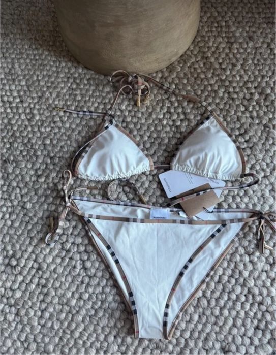 Białe bikini Burberry/ strój kąpielowy