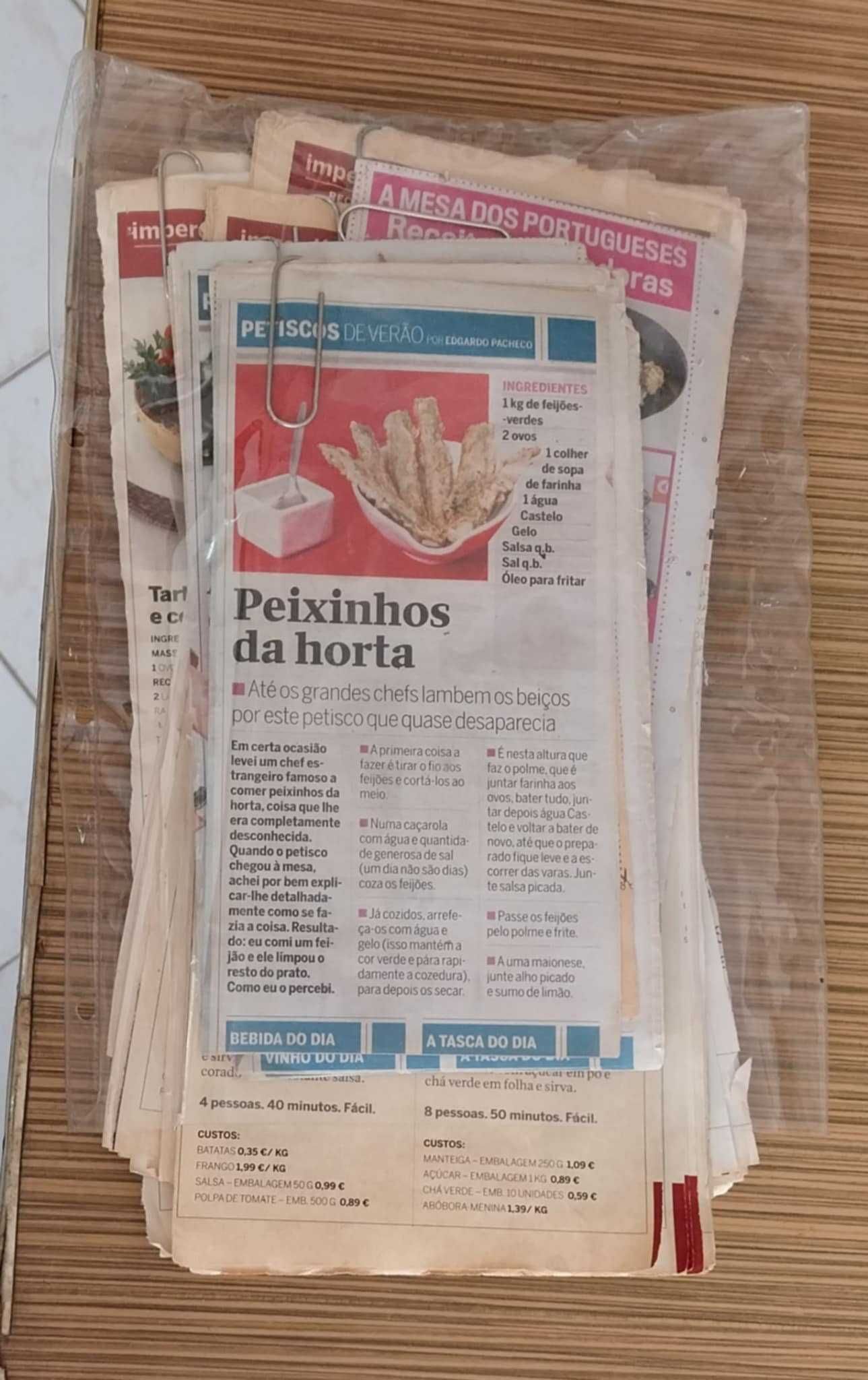 Cerca 120 Revistas, Suplementos e dezenas Recortes Receitas Culinária