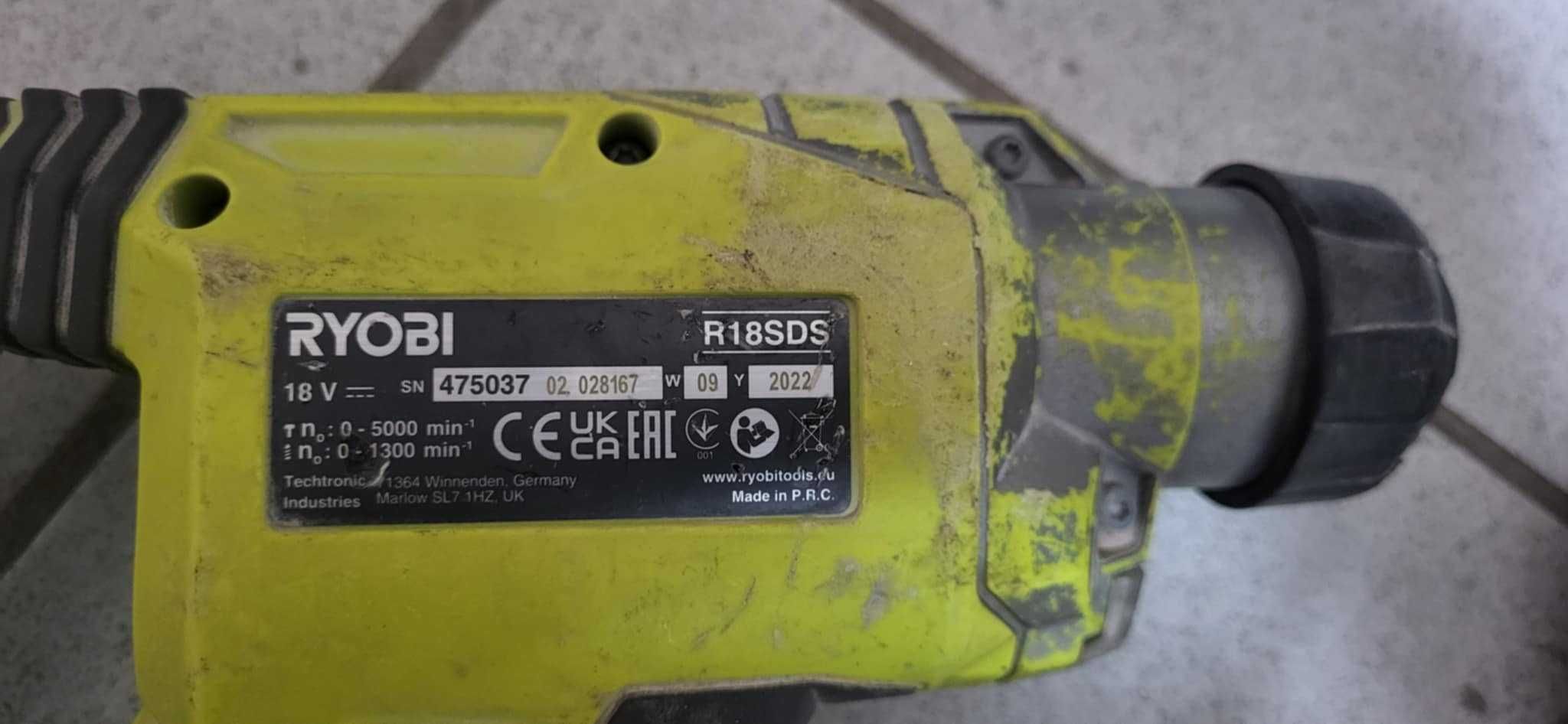 Ryobi Szlifierka kątowa R18AG Wiertarka udarowa akumulatorowa SDS+ 18V