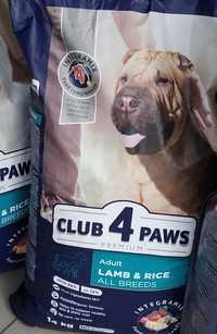 Клуб 4 Лапы для собак Club 4 paws, гипоаллергенный, ягненок, 14 кг
