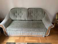 Komplet wypoczynkowy sofa 2x fotele 2x pufa