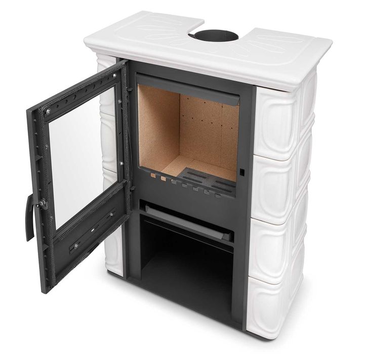 Piec kominek kaflowy koza wolnostojący ELDUR IVORY 11kW