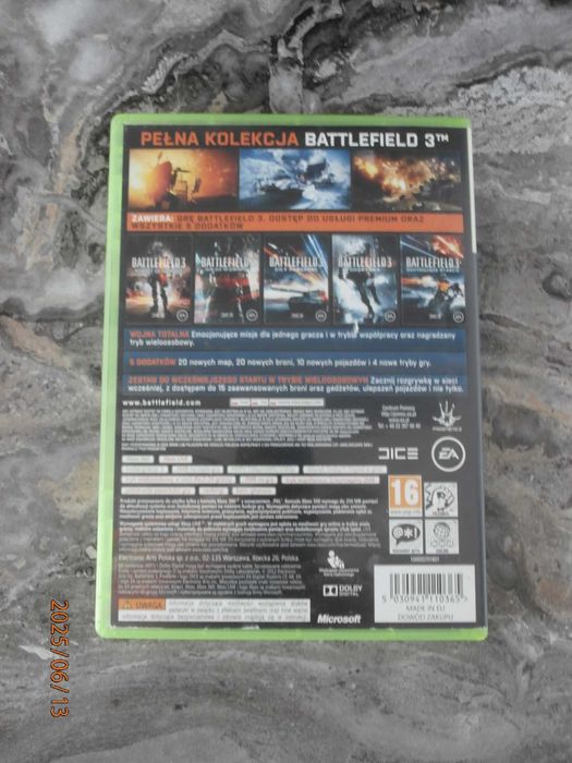Pudełko + Okładka Gry na Xbox 360 BATTLEFIELD 3 Premium Edition PL