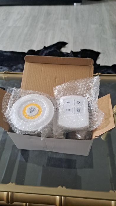 Luzes Led sem fios com comando 6 unidades