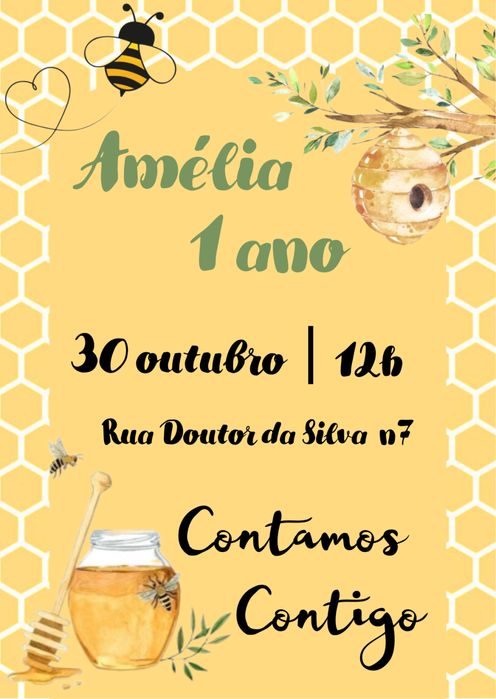 Convite de aniversário personalizável