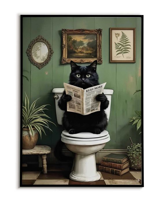 Kot w łazience vol 1 PLAKAT A3 Vintage, Cat - Trzeci plakat GRATIS