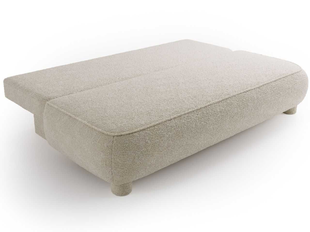 Sofa z funkcją spania i pojemnikiem Bali tkanina boucle