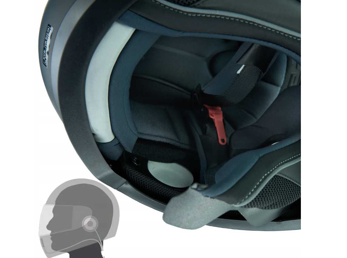 Kask motocyklowy Horn Predator czarna szyba, intercom ready XS-XL