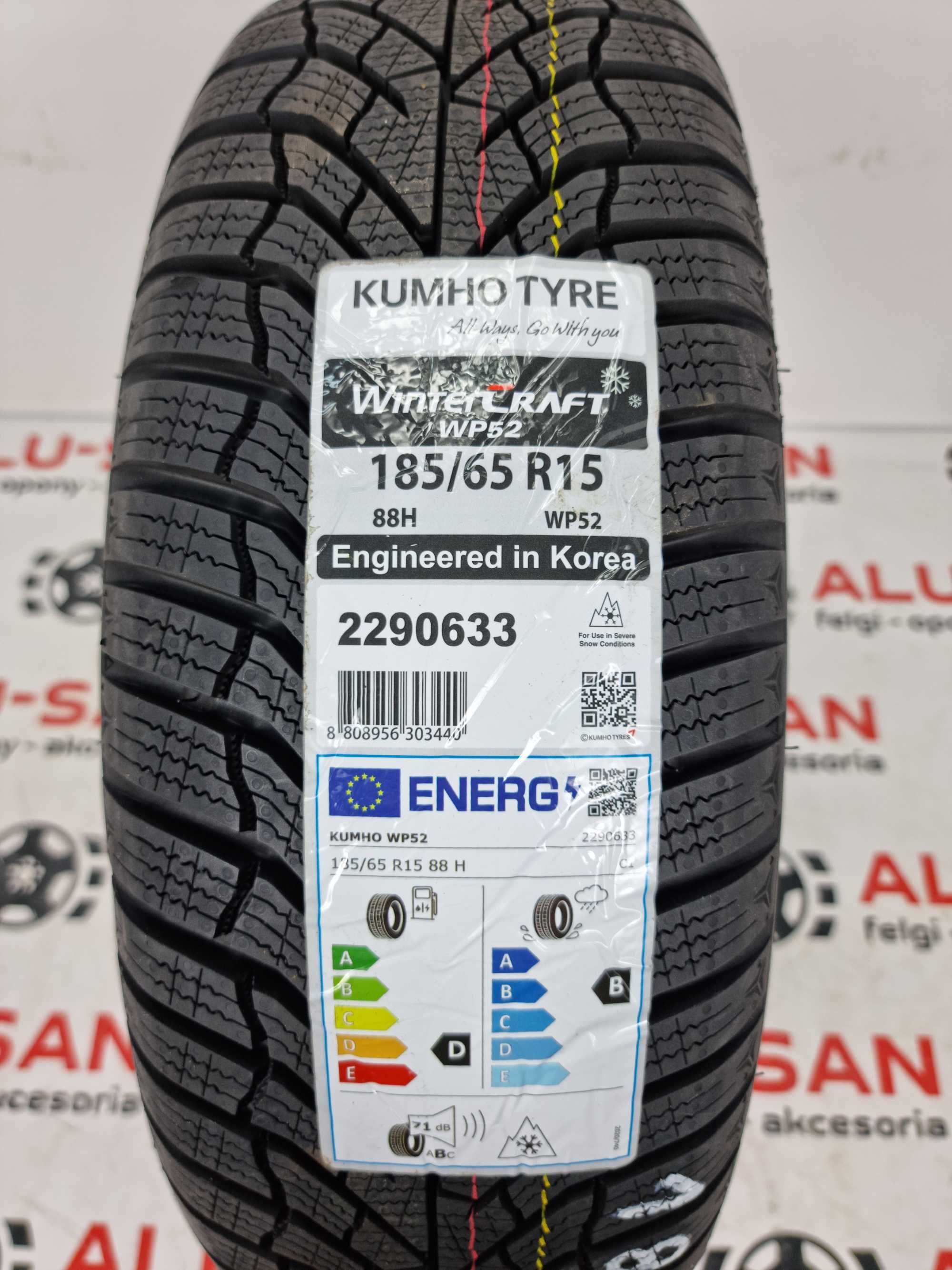 NOWE zimowe OPONY 185/65R15 - KUMHO WinterCraft WP52 - Montaż GRATIS