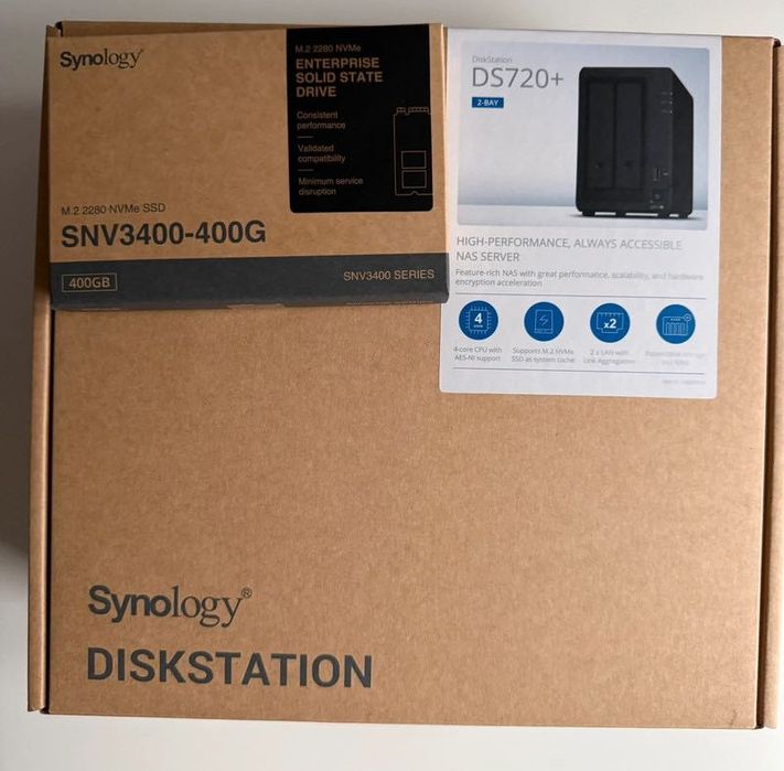 Synology DS720+ / 6GB RAM / 2 x 2TB HDD WD Red Pro /SSD 400GB Synology