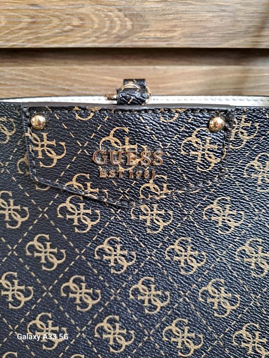 Guess Torebka Eco Brenton Tote Brązowa