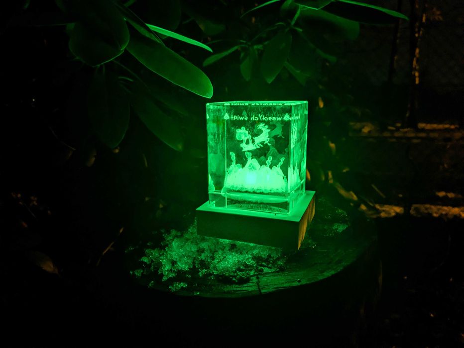 Świąteczny Mikołaj 3d w szkle