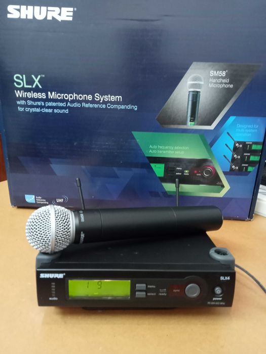 MICRO (S/Fios UHF) "SHURE" SLX24E (C/Mic. Emissor SM58)