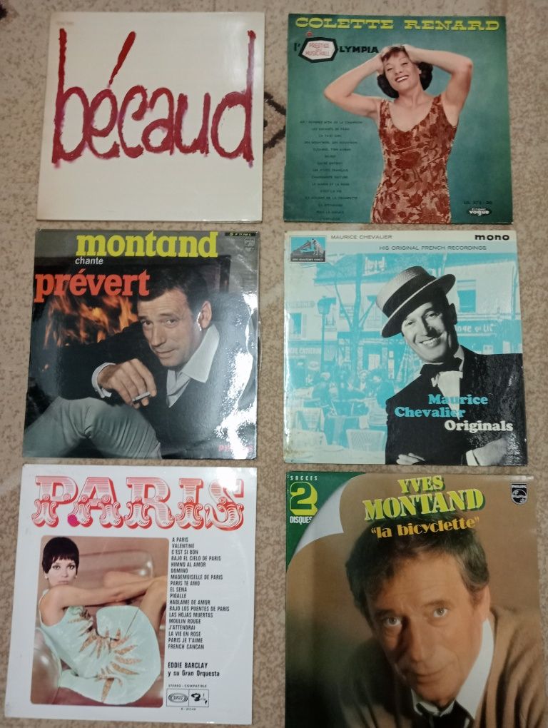 Lote 150 Discos Vinil de Música Francesa