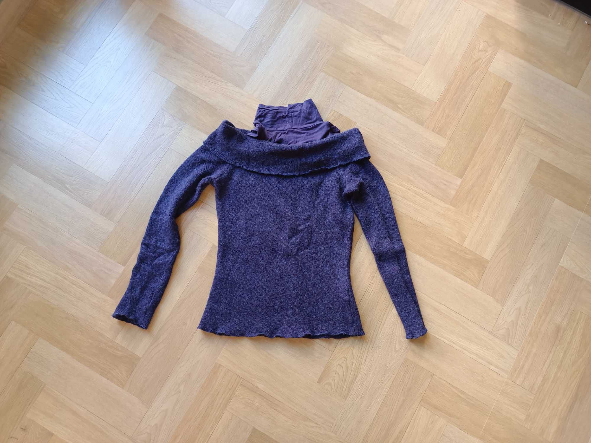 Sweter fioletowy - rozmiar XS - z golfem