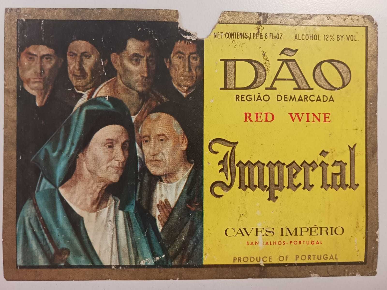 Rótulo de Vinho Tinto Dão Imperial - Caves Império - anos 50-60