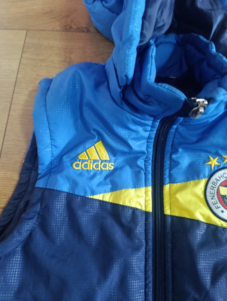 Bezrękawnik kamizelka adidas sportowa piłka nożna kaptur kurtka
