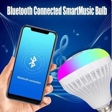 Żarówka LED RGB Music z wbudowanym głośnikiem Bluetooth E27 z pilotem