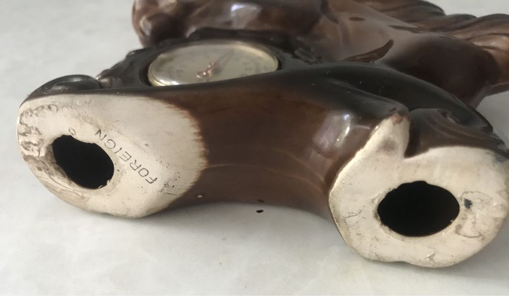 Статуэтка голова лошади  термометр- барометр