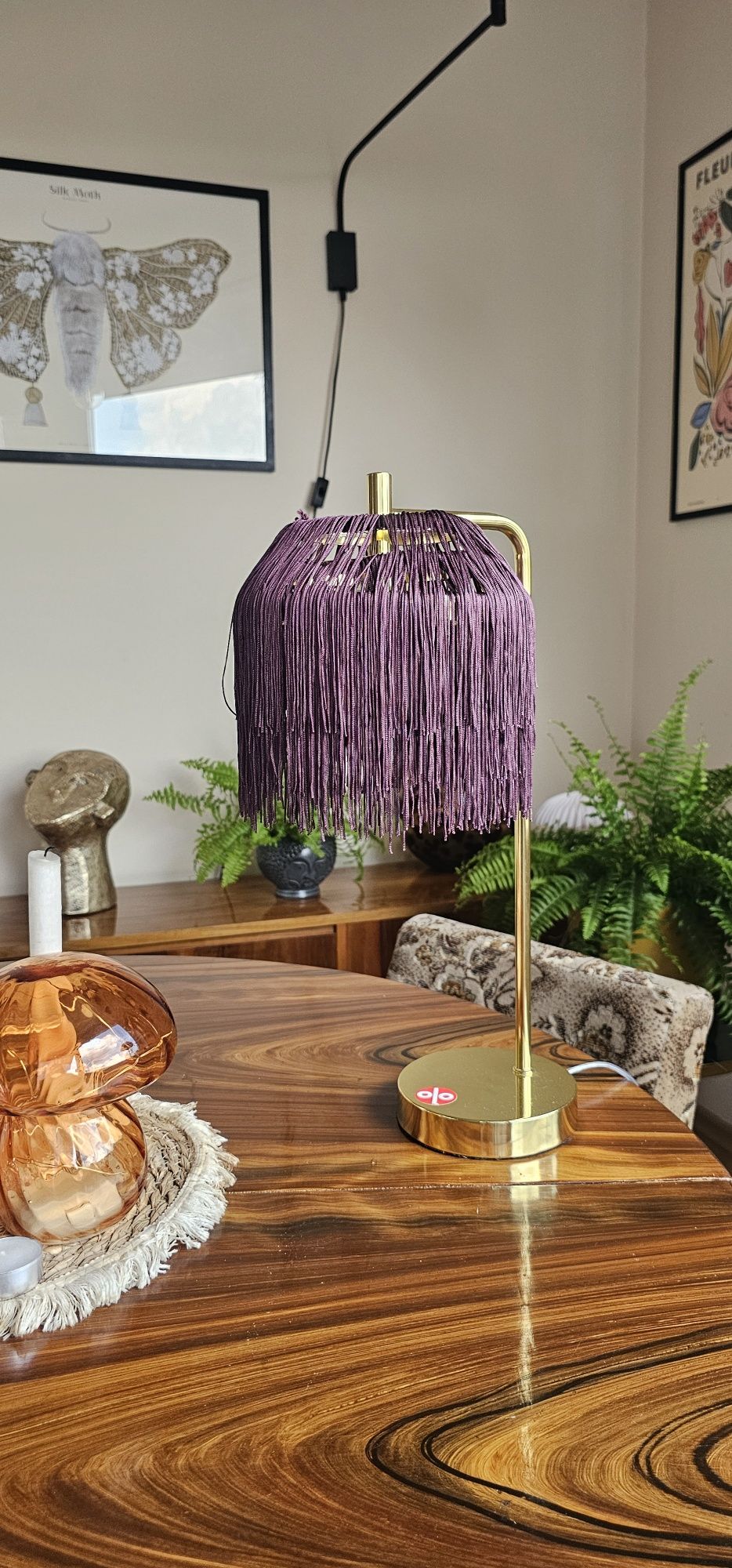 Lampka nocna vintage złota