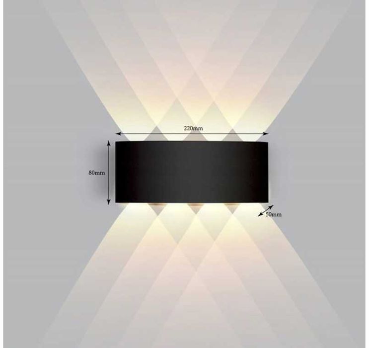 KINKIET/LAMPA Zewnętrzna Ścienna LED Góra/Dół Elewacyjna x2-NOWA