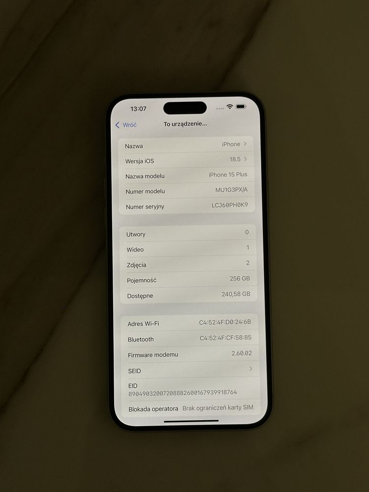 Iphone 15 plus 256gb