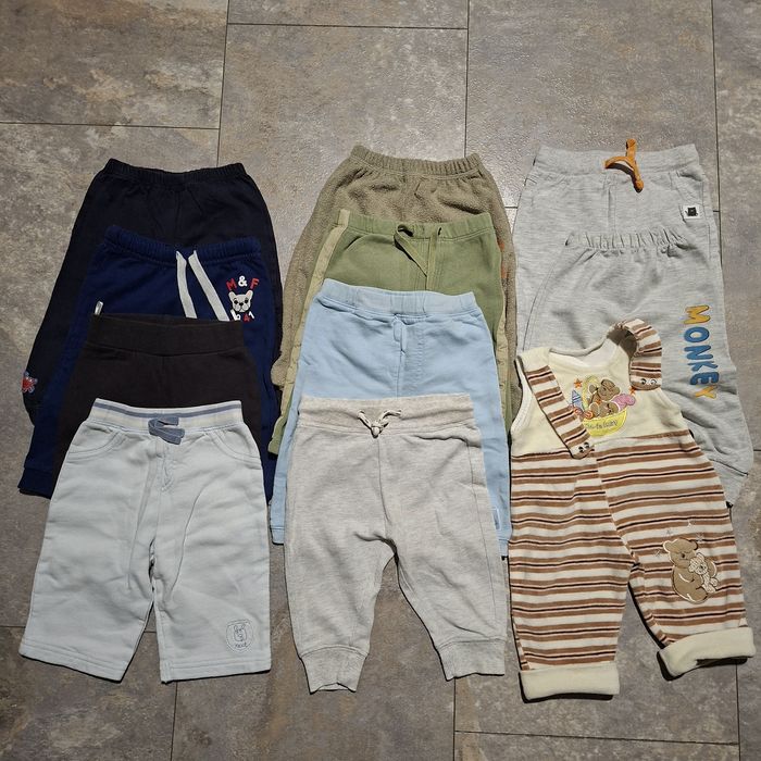 Zestaw 11 szt spodnie chłopięce r. 68